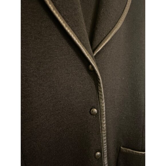 Dana Buchman Size XL Black Woolmark Button Front Merino Wool Blazer - Picture 3 of 7